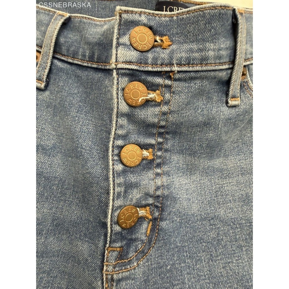 J.Crew Blue Womens Full Length Flare Denim Jeans 4 Button‎ Retro - Size 28